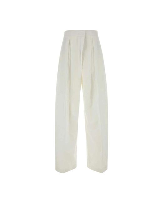 Jil Sander Wide Broeken in het White