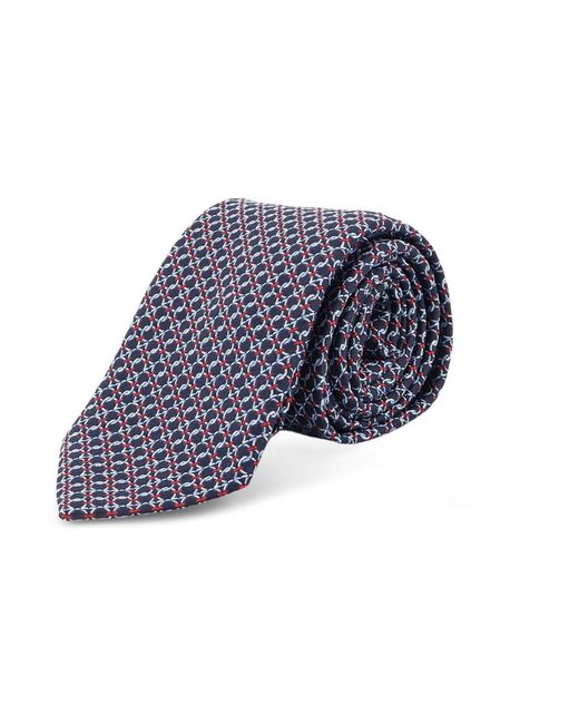 Ferragamo Gancini Jacquard Zijden Stropdas in het Blue voor heren