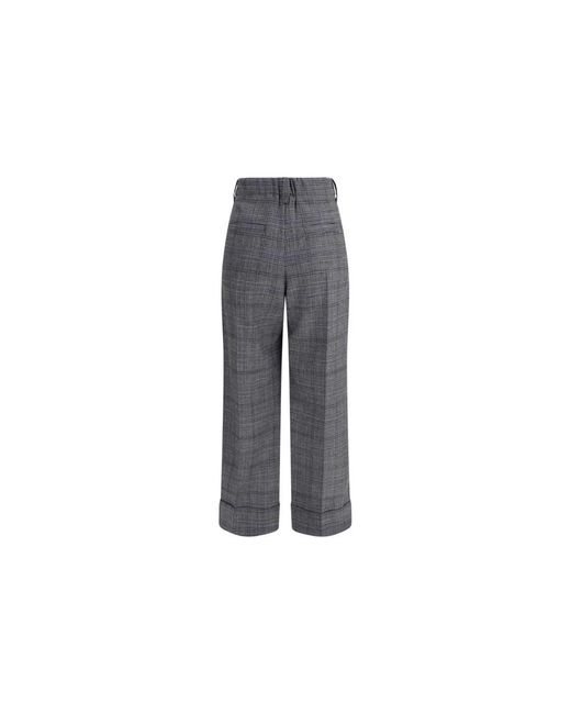 Brunello Cucinelli Gray Wide Trousers