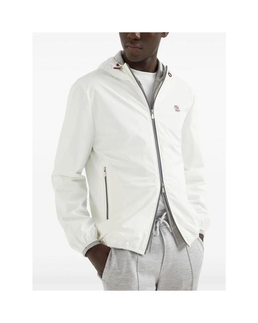 Brunello Cucinelli White Light Jackets for men