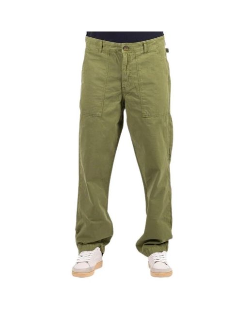 Sebago Green Straight Trousers for men