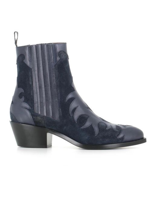 Sartore Blue Cowboy & Biker Boots