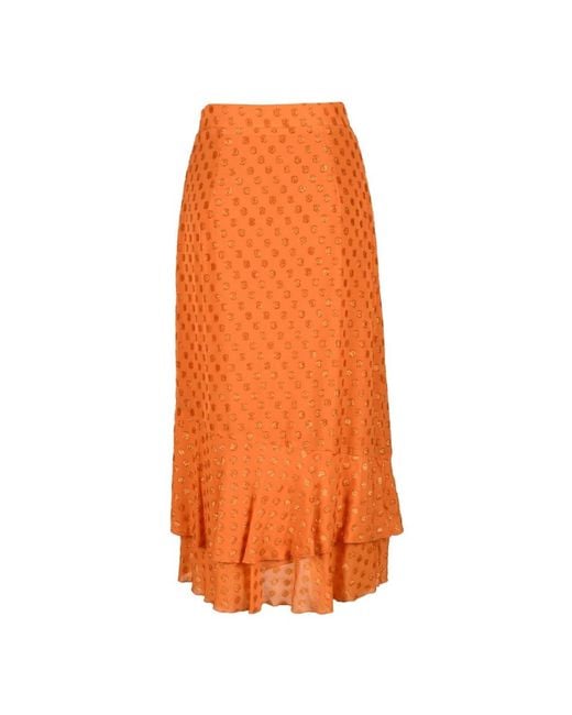 L'Autre Chose Orange Midi Skirts