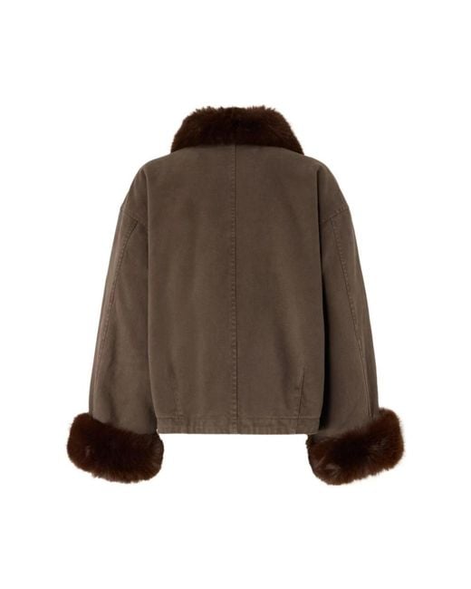 Pinko Brown Faux Fur & Shearling Jackets