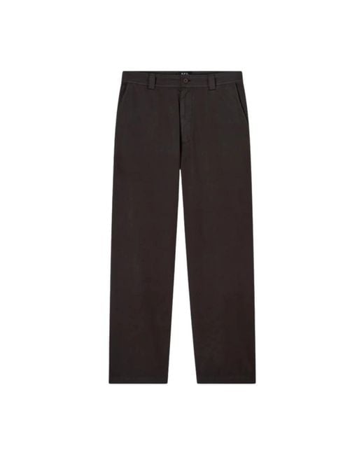 A.P.C. Black Straight Trousers for men