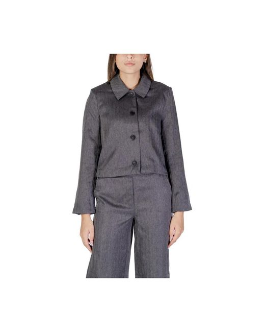 Jacqueline De Yong Gray Light Jackets