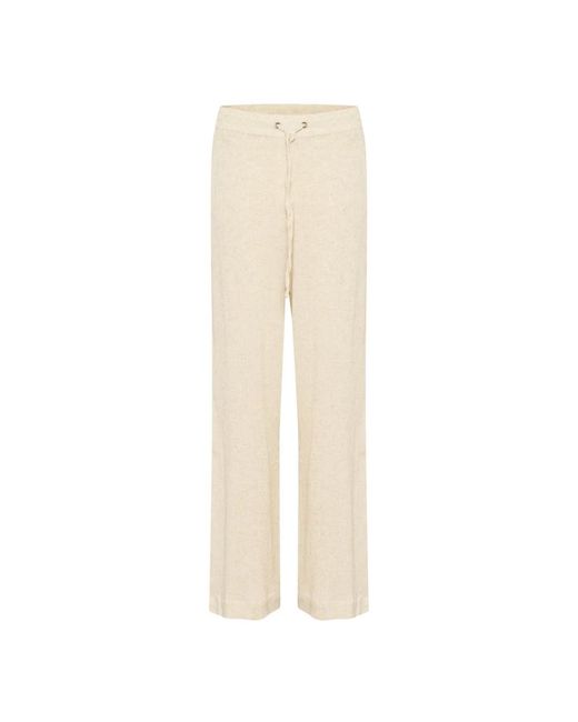 Kaffe Wide Trousers in het Natural