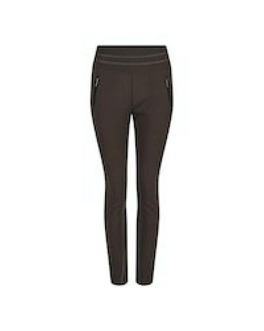 MARC AUREL Gray Braune High-Performance Leggings Mit Twill-Look