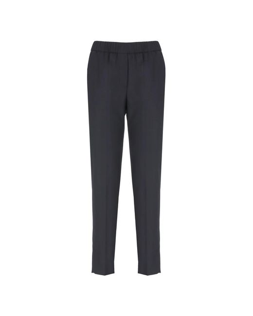 Peserico Blue Blaue Elastische Taille Hose Frau