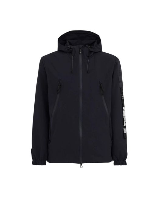 OUTHERE Fitness ,Blauw ,Polyester Logo-Patch Hooded Jacket in het Blue voor heren