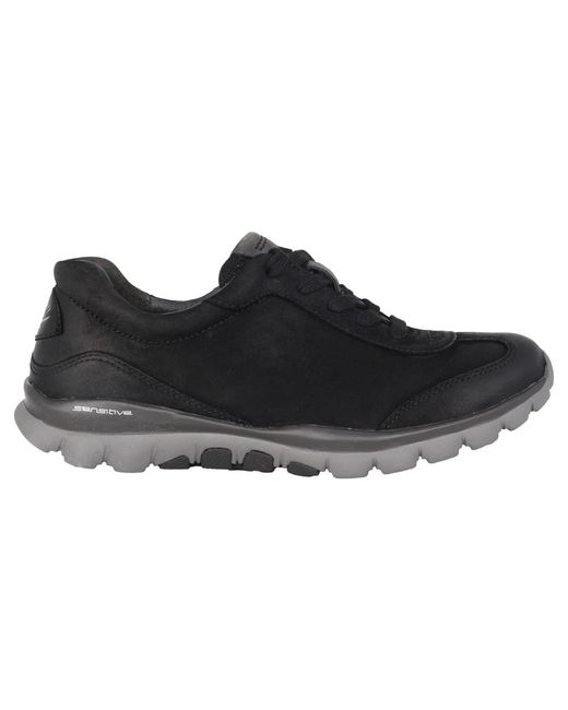 Gabor Black Rollingsoft Walking Sneaker