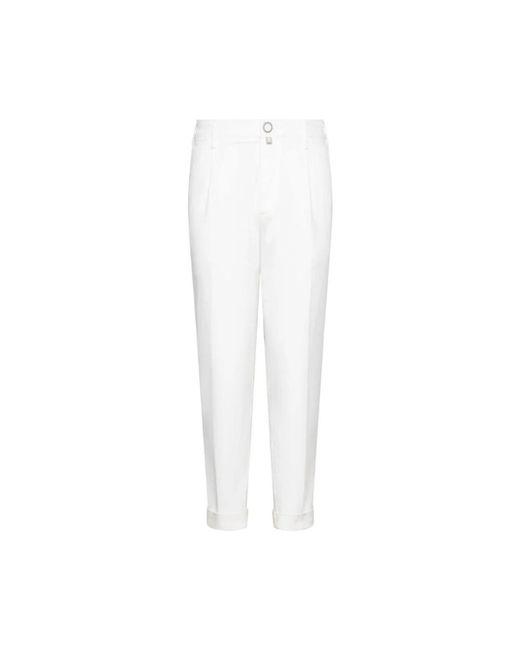 Jacob Cohen White Cropped Trousers for men