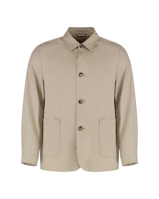 Boss Jassen ,Buttoned Overshirt in het Natural voor heren