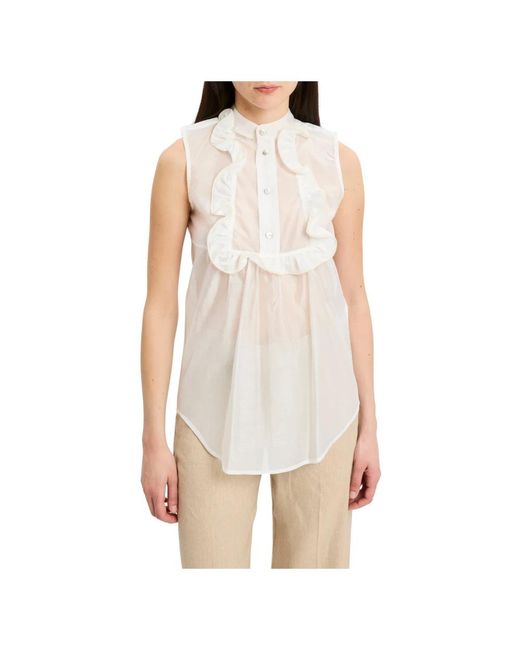 Dixie Mouwloze Top in het White