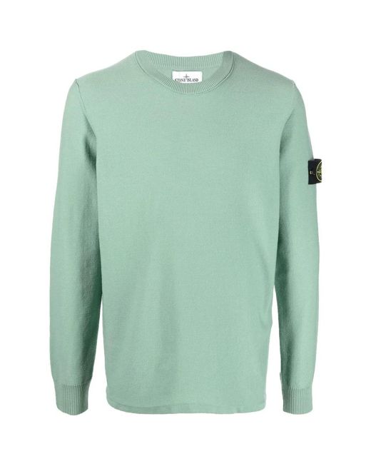 Stone Island Green Round-Neck Knitwear for men