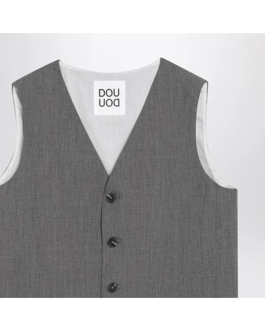 Douuod Woman Gray Waistcoats