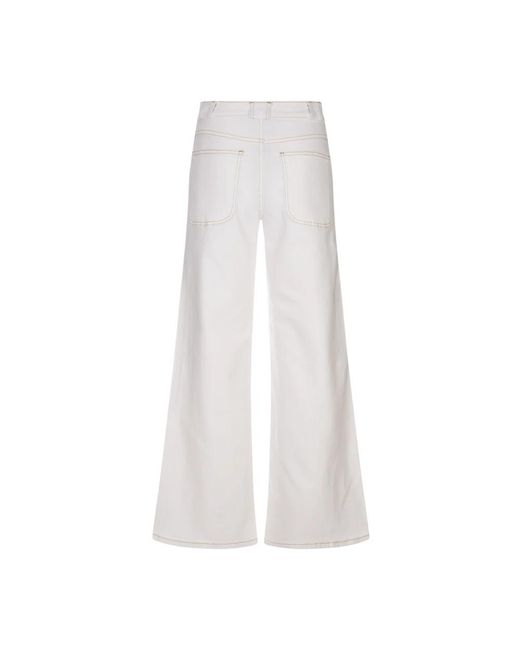 FRAME Witte Broek Met Katoenmix in het White