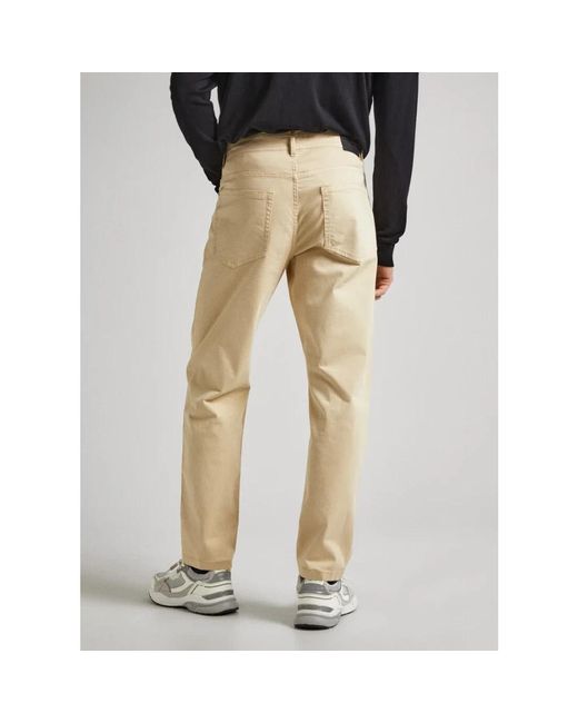 Pantaloni slim fit cinque tasche di Pepe Jeans in Natural da Uomo