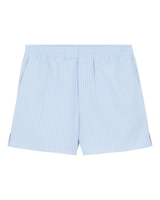 AMI Korte Broeken ,Blauw ,Katoen Cotton Elasticated Shorts in het Blue