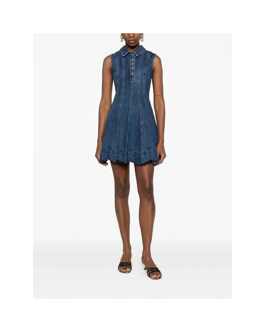 Self-Portrait Blue Short Dresses