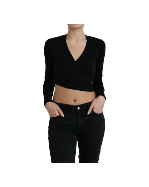 Dolce & Gabbana Black V-Neck Knitwear