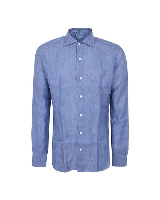 Barba Napoli Blue Casual Shirts for men