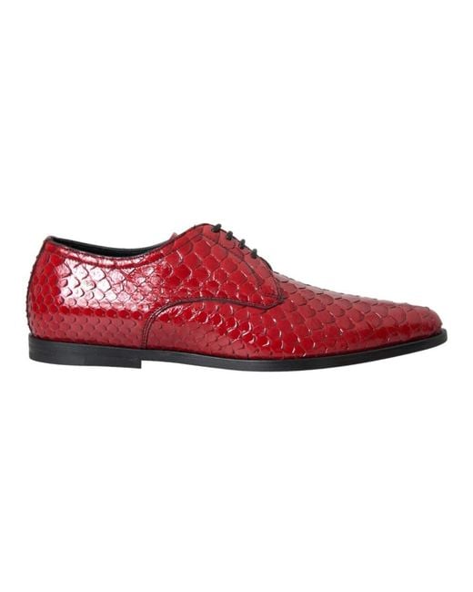 Dolce & Gabbana Red Laced Shoes for men