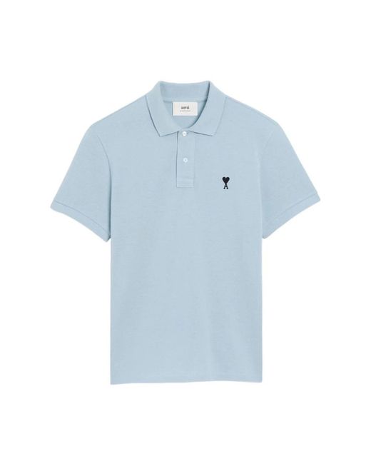 AMI Tops ,Blauw ,Nylon Heldere Blauwe Zijde & Nylon T-Shirts in het Blue voor heren
