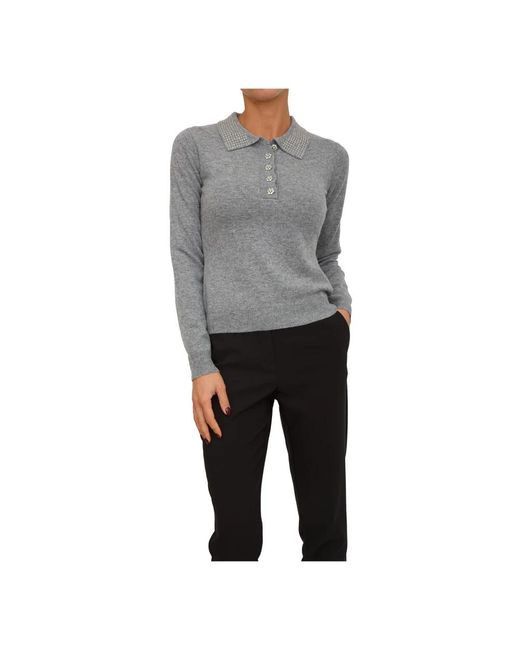 Fracomina Gray Round-Neck Knitwear