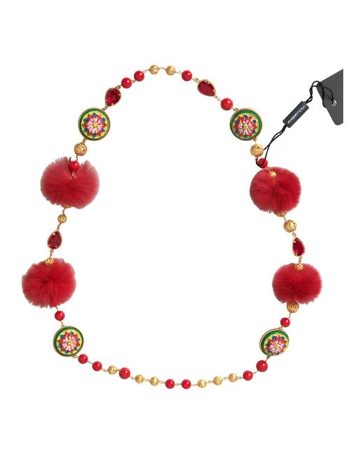 Collana carretto con cristalli di Dolce & Gabbana in Red