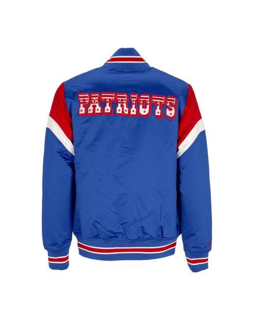 Mitchell & Ness Jassen ,Blauw ,Polyester Nfl Heavyweight Bomberjack New England Patriots in het Blue voor heren