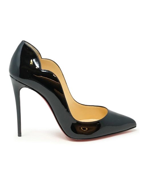 Christian Louboutin Black Schwarze lackleder hot chick pumps