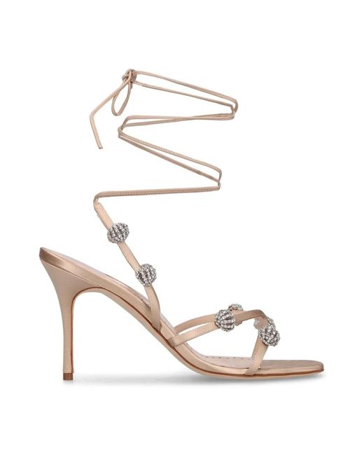 Manolo Blahnik Metallic High Heel Sandals