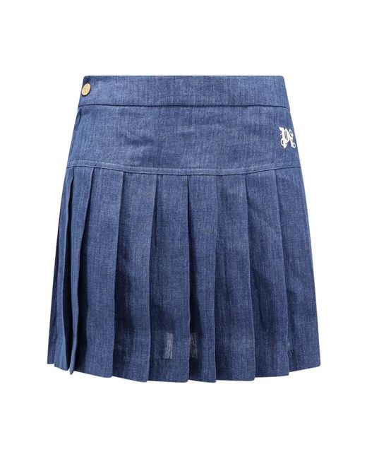 Palm Angels Blue Short Skirts