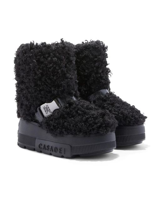 Casadei Black Schwarzer yeti moon boot
