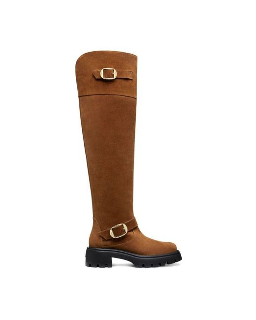 Stuart Weitzman Brown Emerson moto tall boot