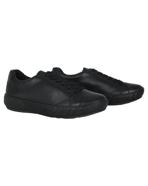 Ara Black Schwarzer leder-sneaker mit weiter passform