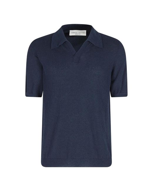 Roberto Collina Blue Polo Shirts for men