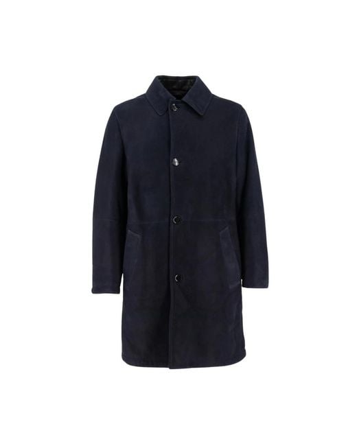 Brioni Blue Single-Breasted Coats for men