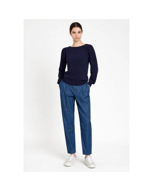 Twinset Blue Round-Neck Knitwear