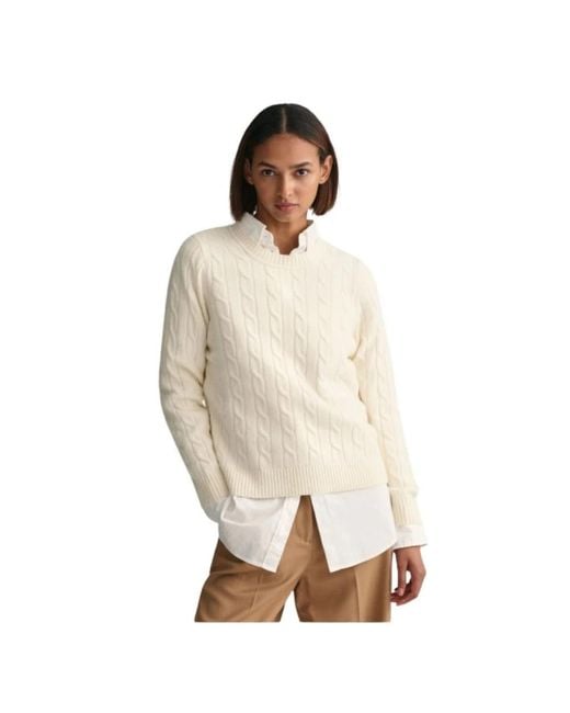 Gant Natural Round-Neck Knitwear