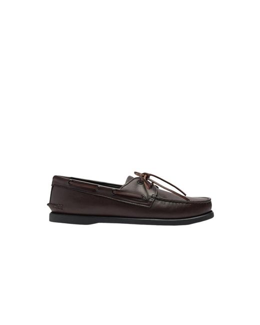 Scarosso Black Morgan Dark Brown Boat Shoes for men