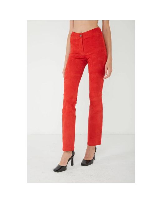 Trousers > wide trousers Arma en coloris Red