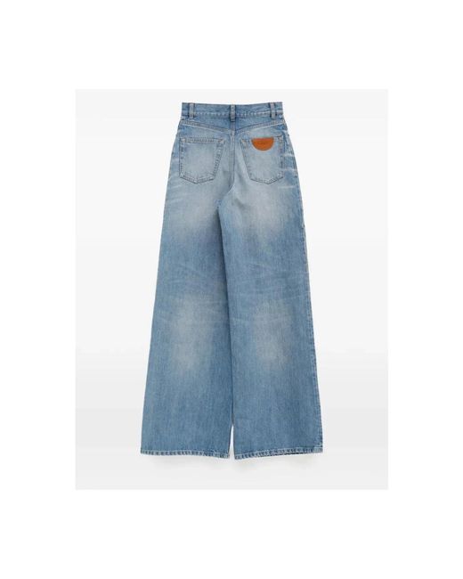 Chloé Jeans ,Blauw ,Katoen High-Rise Wide-Leg Jeans in het Blue