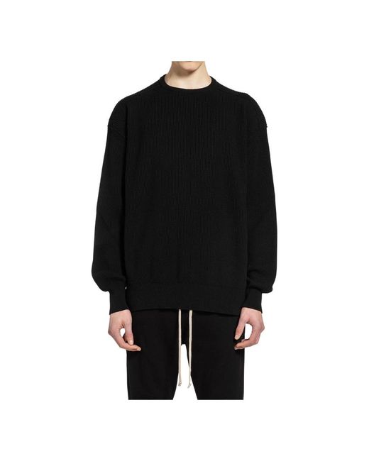 Round-Neck Knitwear Rick Owens de hombre de color Black