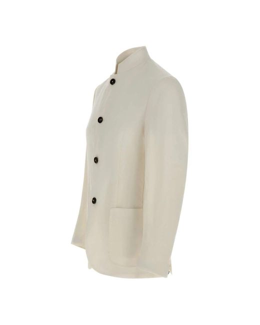 Eleventy Jassen ,Wit ,Linnen Linnenmix Blazer in het White voor heren