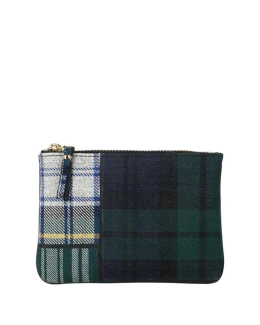 Comme des Garçons Patchwork Tartan Portemonnee in het Blue