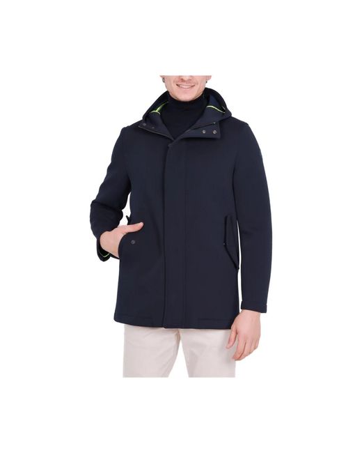 Bob Blauer wollmischung scuba parka kapuze in Blue für Herren