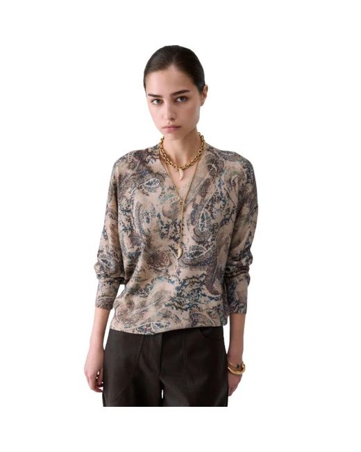Liu Jo Gray V-Neck Knitwear