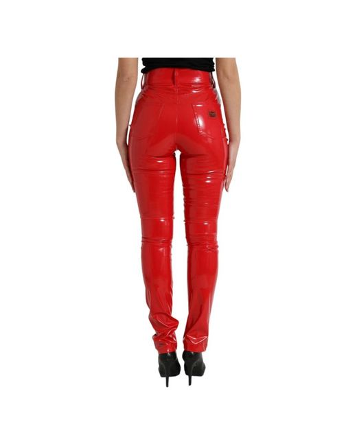 Trousers > skinny trousers Dolce & Gabbana en coloris Red